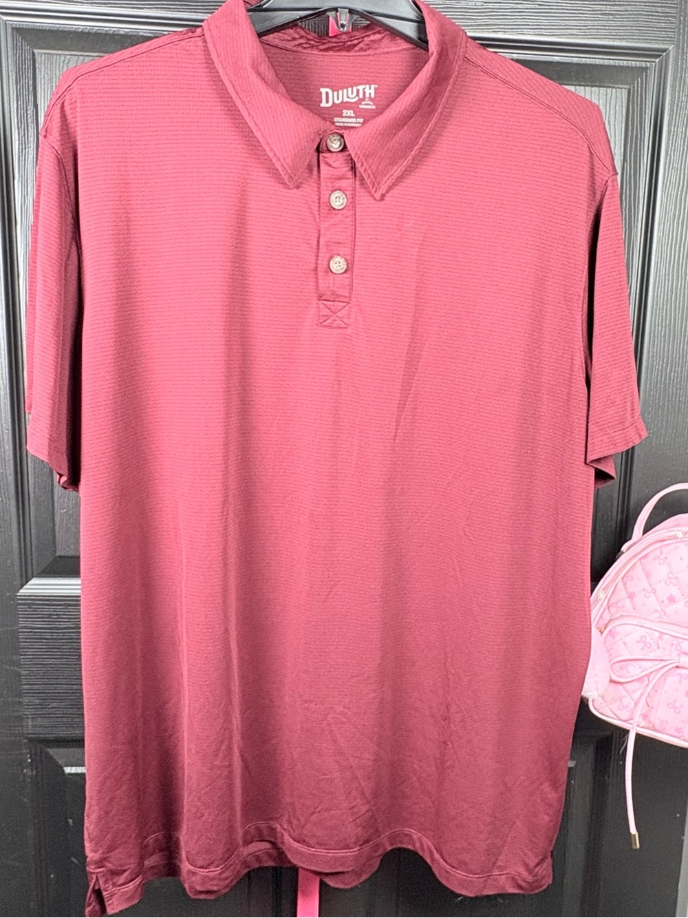 Duluth Trading Co Men’s burgundy Short-Sleeve Polo